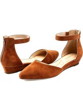 Stylish Ankle Strap Flat Shoes for Women - Comfortable Low Wedge Pointed Toe